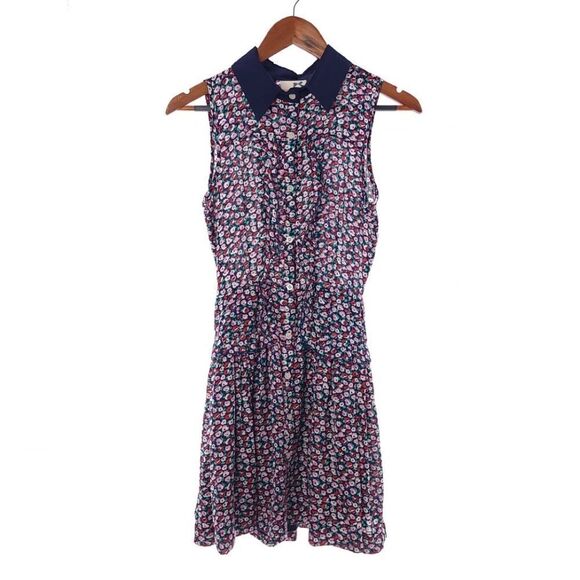Tommy Girl Floral Sleeveless Collared Womens Button Dress Size Medium - Picture 1 of 11